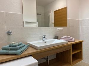 Koupelna v ubytování dolomites view apartment + 14 fotografií