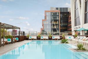 a swimming pool on the roof of a building at The William Vale in Brooklyn