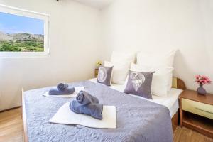 Cama o camas de una habitación en Asta view over sea reed landscape and bay