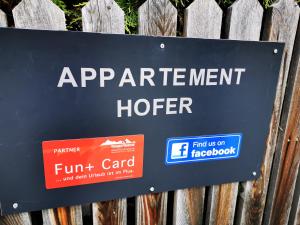 Certifikát, hodnocení, plakát nebo jiný dokument vystavený v ubytování Appartement Hofer