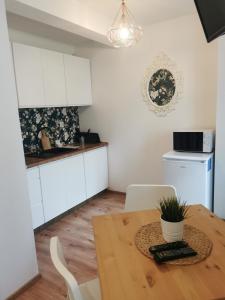 Kamienica Sopot Apartamentyにあるキッチンまたは簡易キッチン