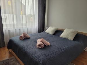 Postel nebo postele na pokoji v ubytování Apartman centrum v súkromí Reštaurácia U Jakuba