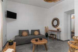 TV a/nebo společenská místnost v ubytování Kallia's Suites Milos