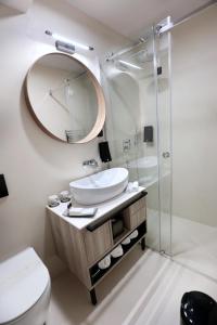Koupelna v ubytování Hotel Milenij