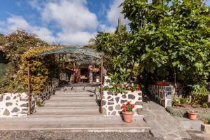 un conjunto de escaleras que conducen a una casa con árboles en Casa Don Rodnico en Lodero