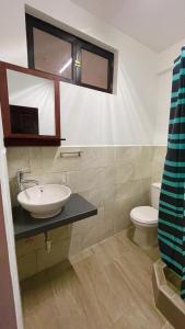 Koupelna v ubytování Hotel Posada el Arcangel