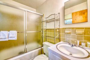a bathroom with a toilet and a sink and a shower at Dan Jones in Waynesville +30 photos