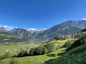 a view of a valley with mountains in the background at Casa Sosio in Bormio