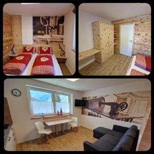 Postel nebo postele na pokoji v ubytování Ferienwohnung Schnalstal " Die Schneiderei "