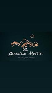 メスティアにあるParadiso Mestiaの山の付いたレストランのロゴ