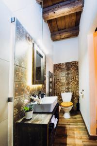 Ett badrum på Penzion Castello