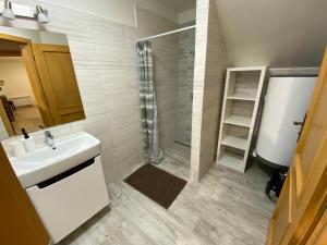 Koupelna v ubytování Apartmány u Moravčíků + 20 fotografií