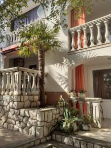 ein Haus mit einer Palme davor in der Unterkunft Villa HAUS NIKO in Senj