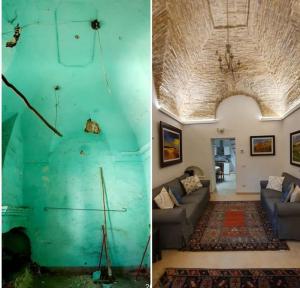 A seating area at Casa Santa Maria - Beautifully restored house in centro storico Irsina Basilicata Puglia