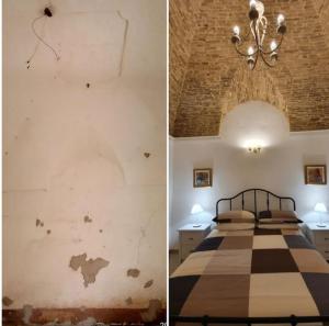 A bed or beds in a room at Casa Santa Maria - Beautifully restored house in centro storico Irsina Basilicata Puglia