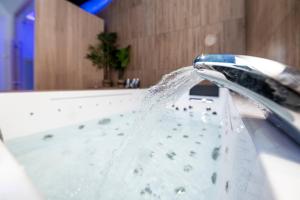 una bañera con agua que sale de un grifo en Art Déco Champagne & Spa, en Reims 9 fotos más