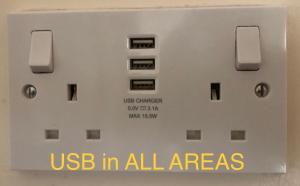 a close up of an electrical box with the words usb in all americas at WHOLE HOUSE 3bedroom New Build 29 Nottingham in Nottingham