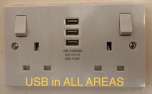 a close up of an electrical box with the words usb in all americas at WHOLE HOUSE 3bedroom New Build 36 Nottingham in Nottingham
