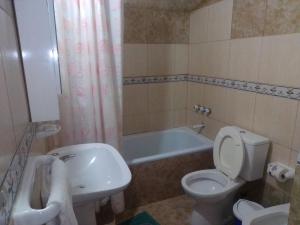 Altas Mareas 2 في لاس غروتاس: حمام مع مرحاض ومغسلة وحوض استحمام