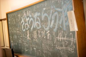 a chalkboard with alot of graffiti on it at Mori no Bunkou Fuzawa - Vacation STAY 43650v in Kobayashi