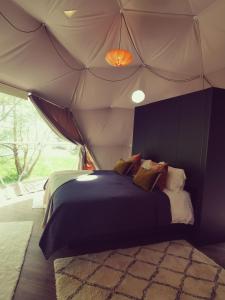 a bedroom with a bed in a tent at Teapot Lane Glamping - Adults only in Sligo