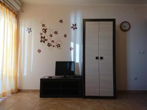 En tv och/eller ett underhållningssystem på Apartments Zolotaya Rybka