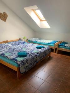 - une chambre avec 2 lits dans l'établissement Penzion L´isola, à Kunžak