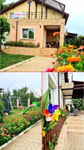 un collage de fotos de una casa con parque infantil en Nobless Villa, en Mereni