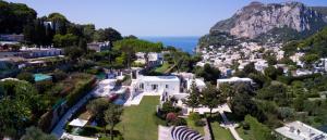 an aerial view of a house on a mountain at Villa Raffaella in Capri