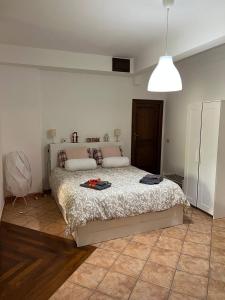 a bedroom with a large bed in a room at Lisetta's house in Monreale