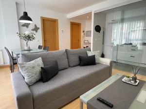 a living room with a couch and a table at Apartamento Pinares in Soria