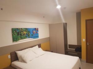 เตียงในห้องที่ Apartamento no Olímpia Park Resort (Melhor preço!)