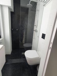 un piccolo bagno con wc e doccia di Casa do Dário a 50 metros da praia de Sesimbra a Sesimbra