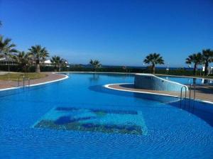 ein großer Pool mit blauem Wasser und Palmen in der Unterkunft Vera Natura Apartamento Anima in Vera