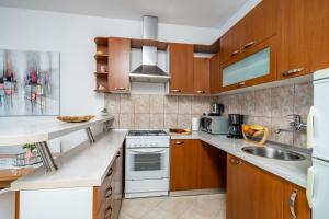 Kuchyň nebo kuchyňský kout v ubytování Family apartment