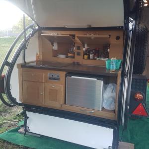 Kuchyň nebo kuchyňský kout v ubytování Gästehaus Kathi Campingplatz Buschcamper