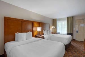 Cette chambre d'hôtel comprend 2 lits avec des draps blancs. dans l'établissement Comfort Inn Downtown Nashville - Music City Center, à Nashville