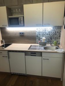 Kuchyň nebo kuchyňský kout v ubytování Apartment Goisernperle
