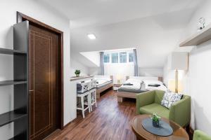 Postel nebo postele na pokoji v ubytování Pension Lesná