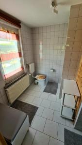 Phòng tắm tại Ferienhaus Wiese und Meer
