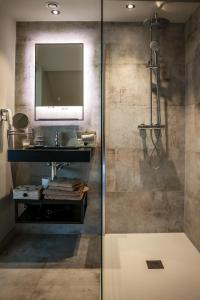 a bathroom with a sink and a mirror at LA GLORIETTE in Marche-en-Famenne +46 photos