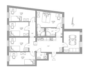 Plán poschodí v ubytovaní Archirent Apartament Waryńskiego