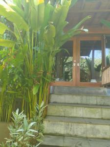 una rampa di scale che conduce a un edificio con piante di Pier26 Bali Homestay a Nusa Dua