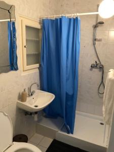 Et badeværelse på Hortenzia Apartman