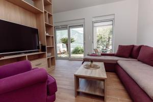 Μια τηλεόραση ή/και κέντρο ψυχαγωγίας στο Waterfront Apartment Petrovina