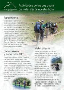 a flyer for a group of hikers on a trail at Hotel Juan Canejan in Les