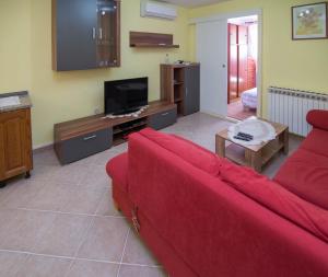Televízia a/alebo spoločenská miestnosť v ubytovaní Jasna B4 apartman