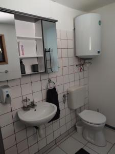 Koupelna v ubytování Kócsag Faház