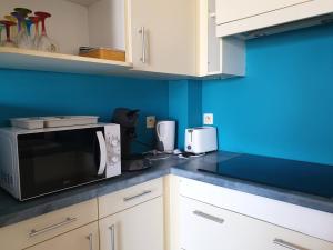 Kuchnia lub aneks kuchenny w obiekcie Appartement rénové centre Perros-Guirec avec balcon proche plage - FR-1-368-347