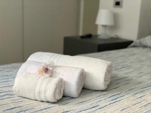 Voodi või voodid majutusasutuse Santa d'aMare appartamento con terrazzo e box auto privato toas